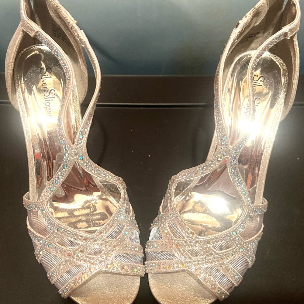 Silver Slipper Elegant Silver Heels